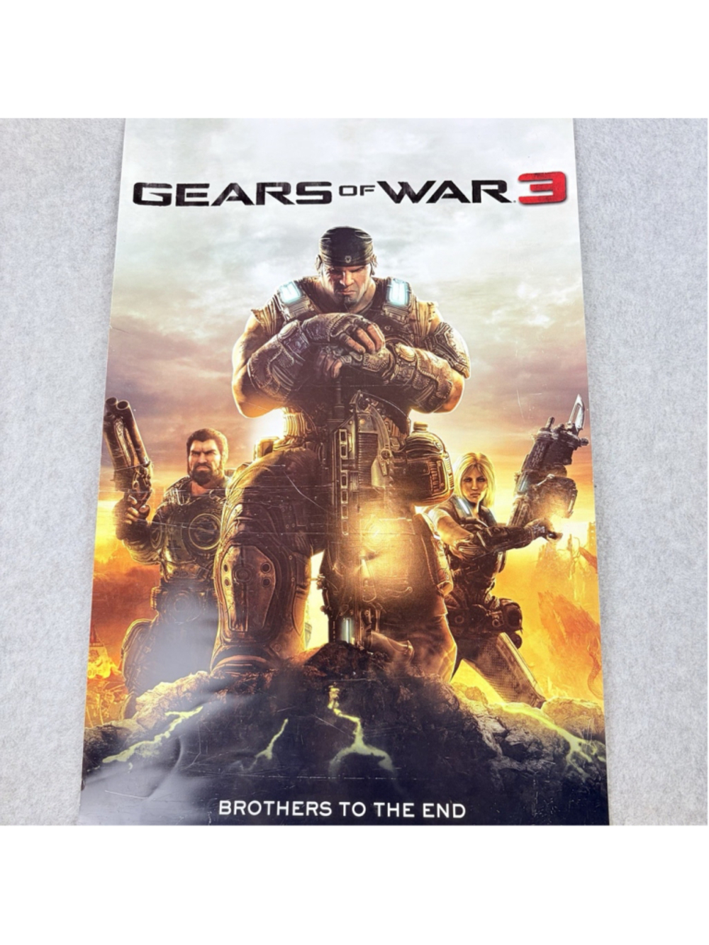Gears of War 3 Brothers to the End Promo Poster Xbox 360 23.5x14.5 PVC